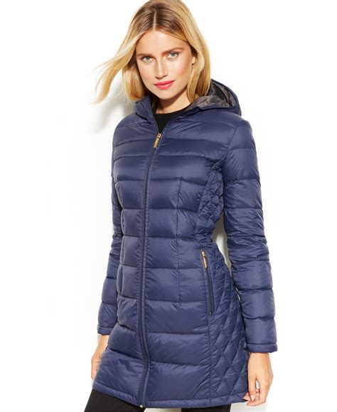 michael kors winter coat blue nylon|Michael Kors winter puffer coats.